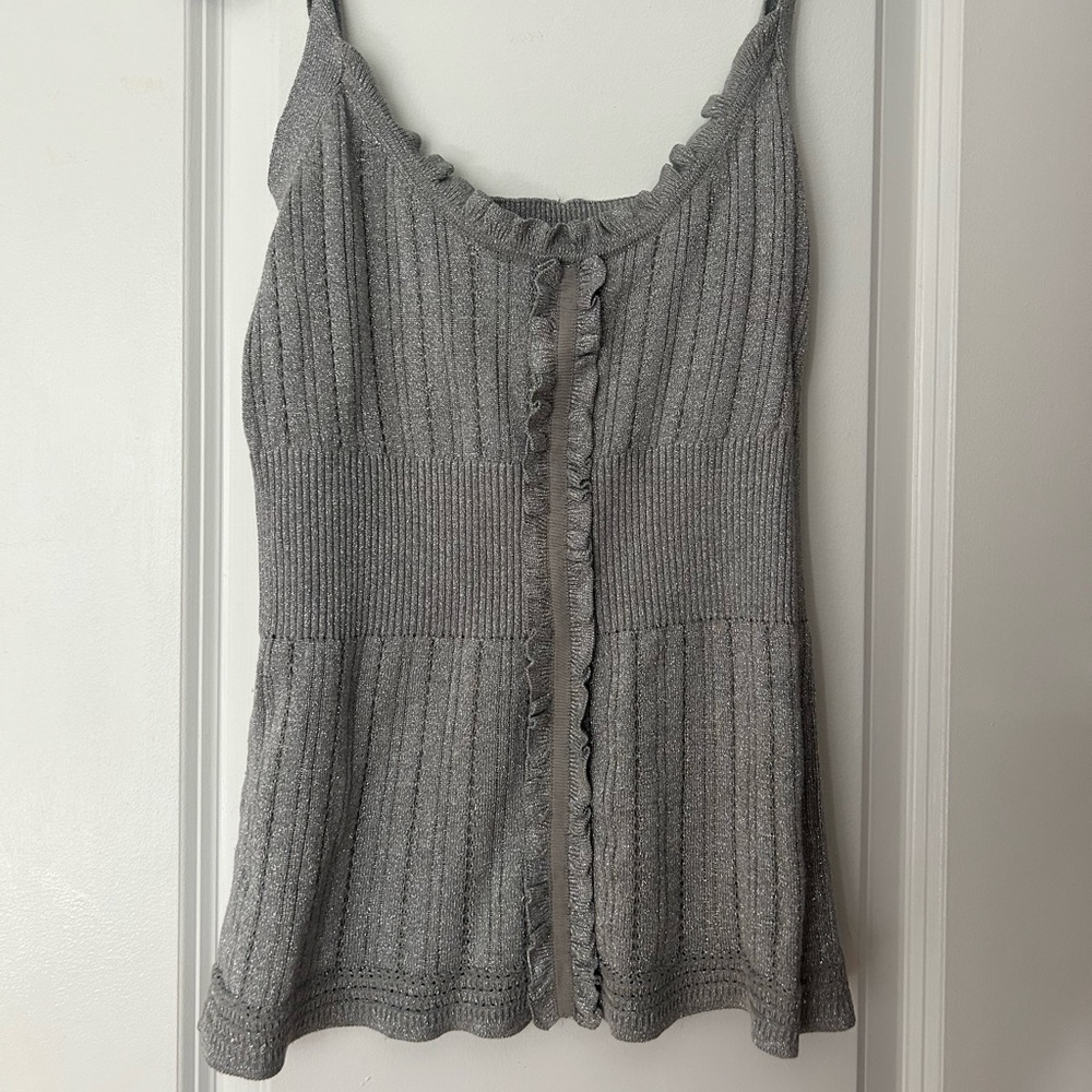 Silver glitter top- slim fit